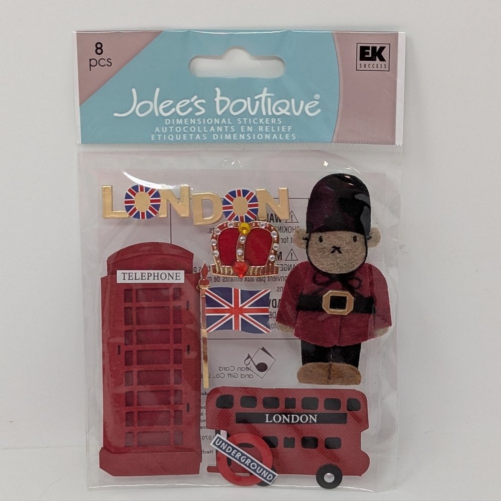 Jolee's Boutique Dimensional Stickers England Bear Guard Bus Telephone Booth